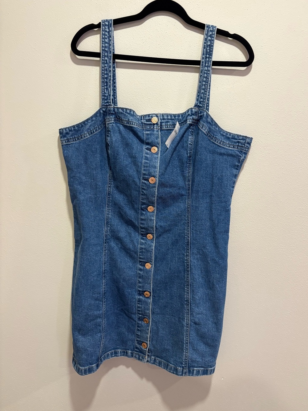 Gap size large stretch denim button down dress